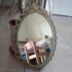 Old oval mirror 41x29 baroque style brass frame