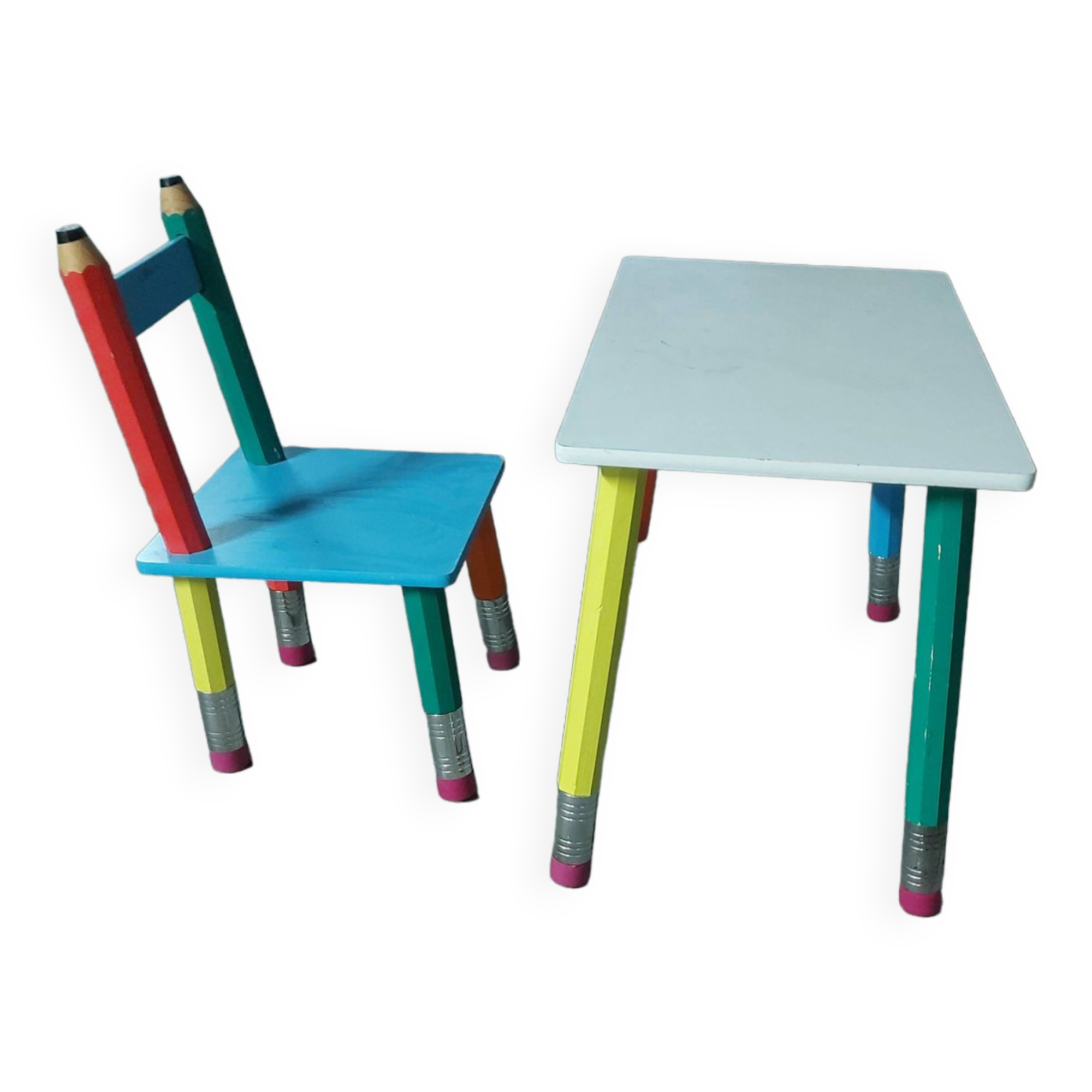 Ensemble chaise et bureau d'enfant  , Pierre Salla