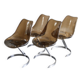 Set of 4 vintage Eurosteel chairs from the 1970s