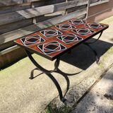 Wrought iron coffee table ceramic 60