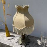 Fringed lamp and bronze base