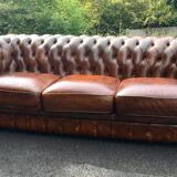 3-seater leather chesterfield sofa