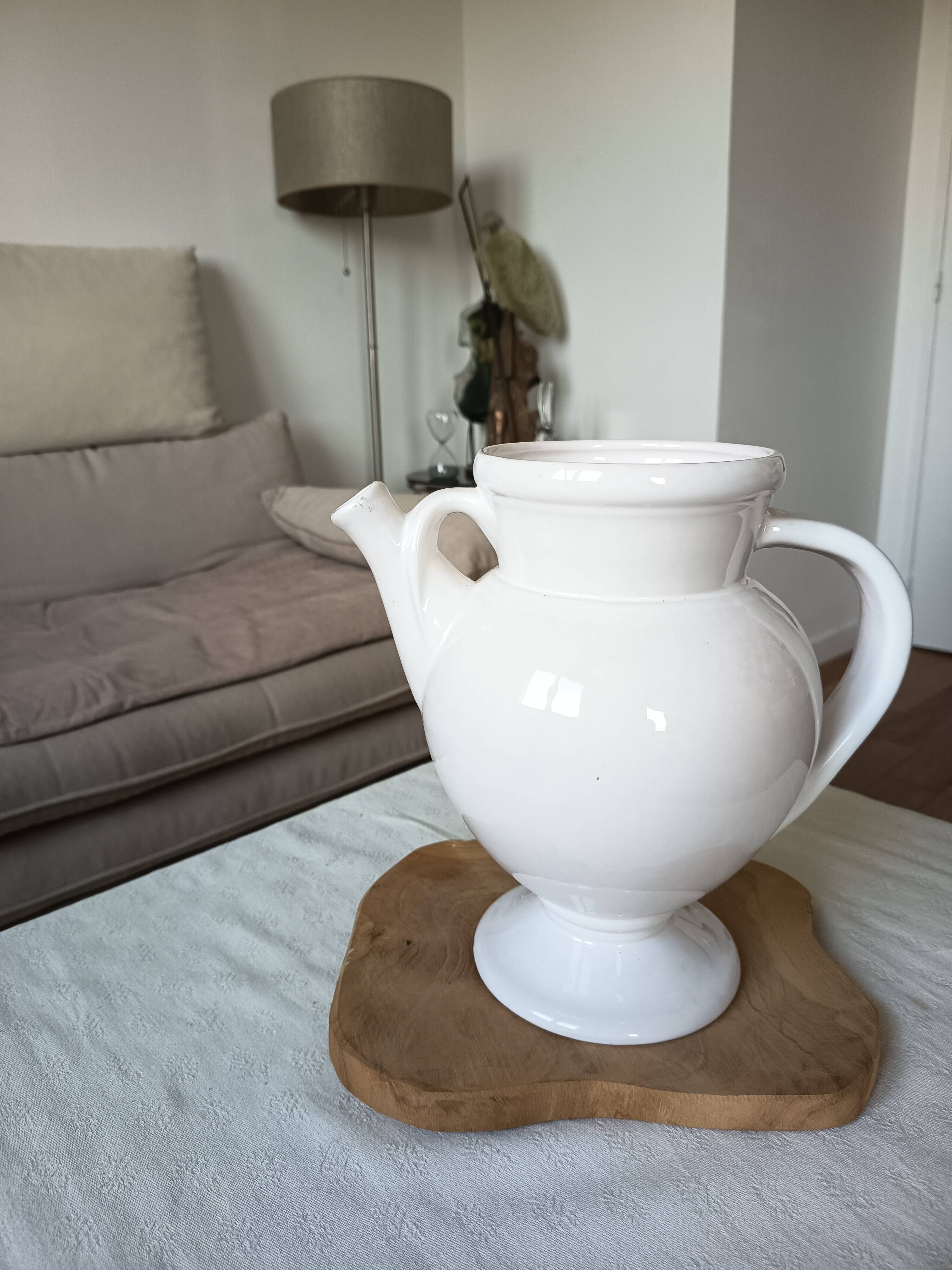 Rare Aiguière Vase in Moustiers Faience – Signature Melchior Marseille