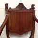 Pair of antique armchairs curules called Dagobert in carved wood