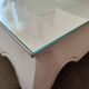 Low table in exotic wood with its safety glass