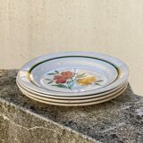 4 Digoin flower plates