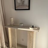 beige travertine marble console david stone marble desk console