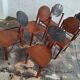 Set of 6 mid century Brutalist teak and steel dining chairs, 1960s
