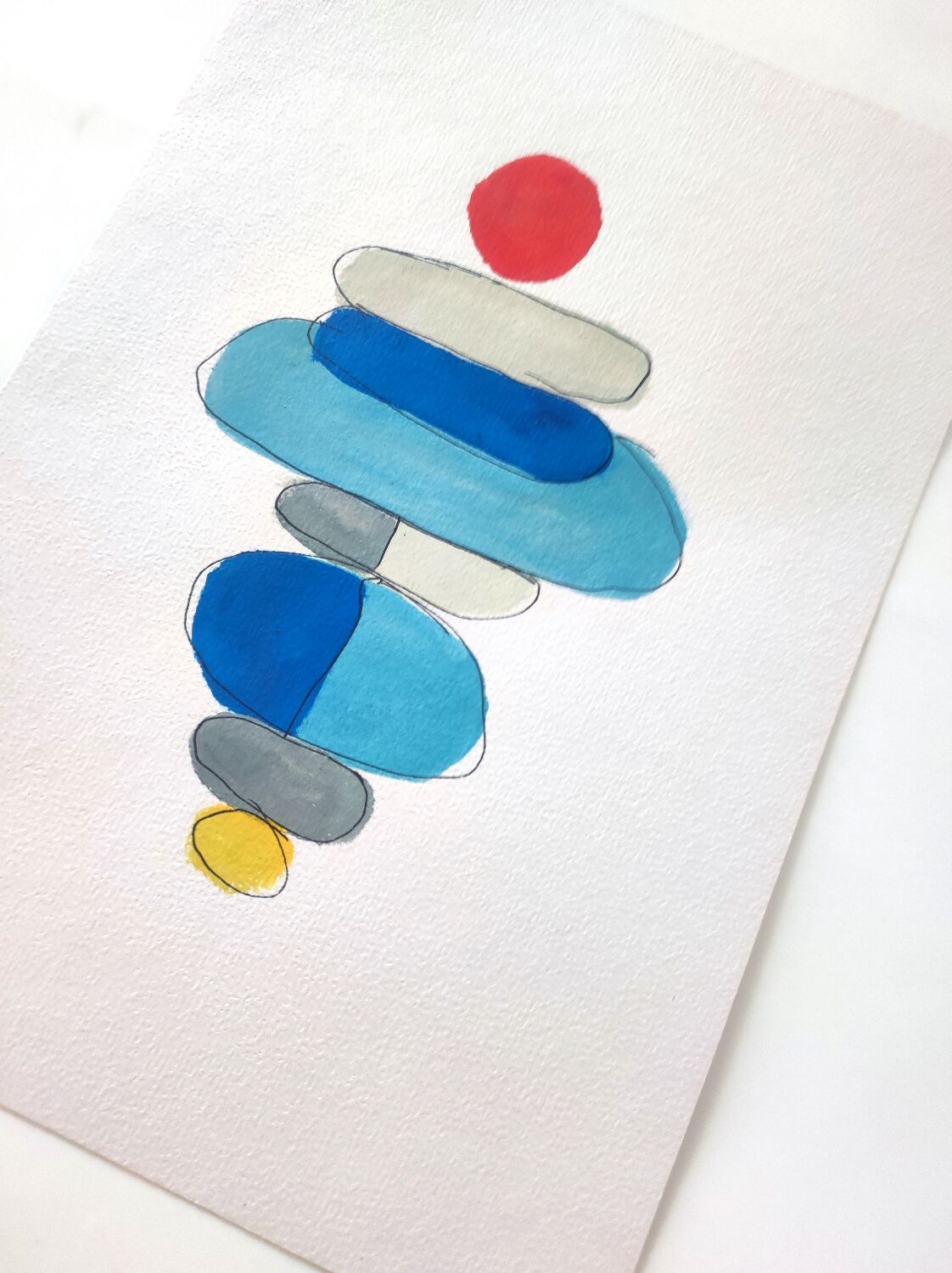Geometric painting on paper