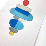 Geometric painting on paper