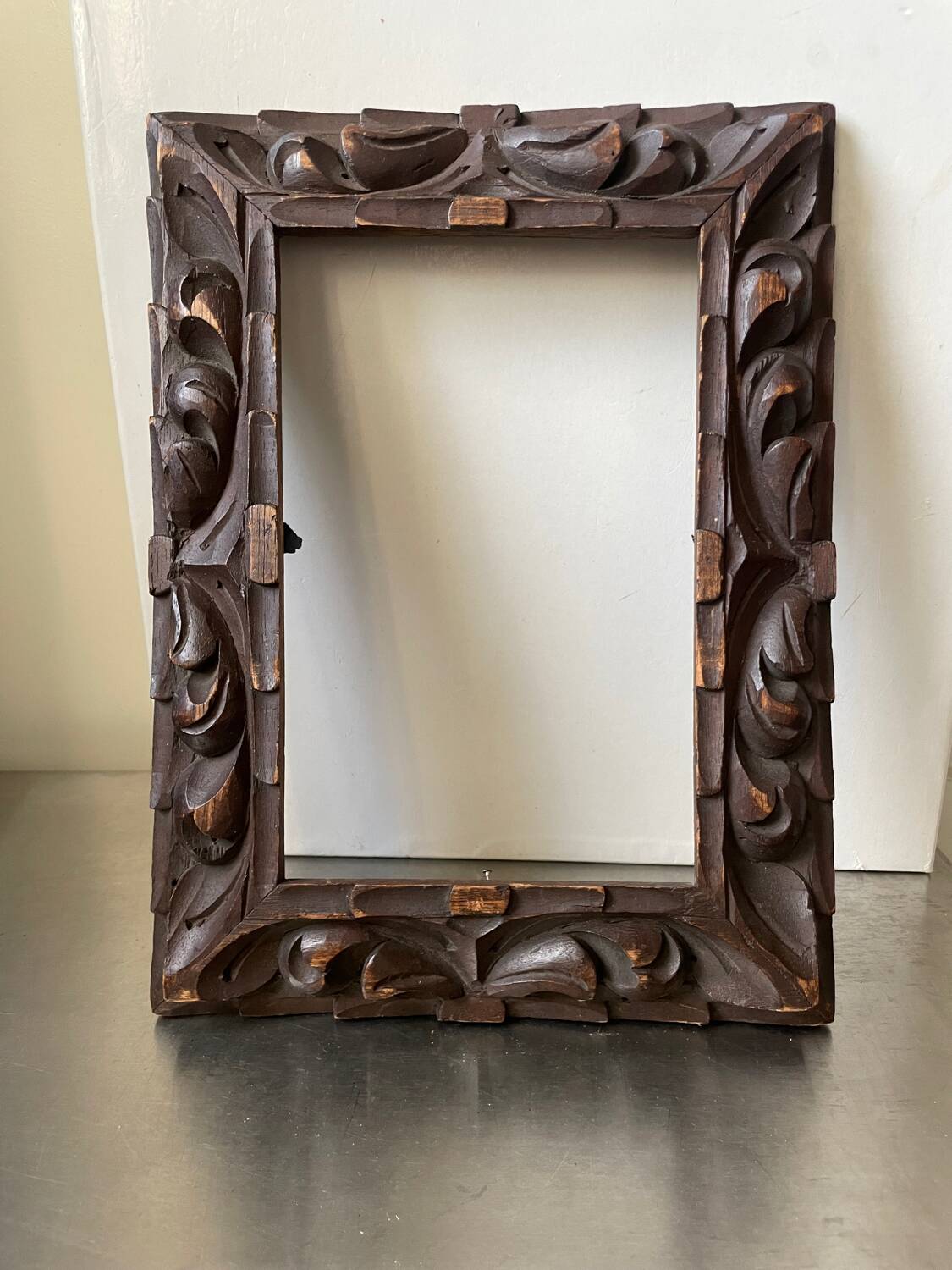 Antique handcarved frame   solid wood 30 cm x 22.5 cm