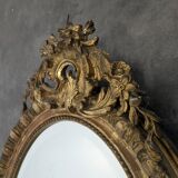 Golden wooden mirror from the Napoléon III period.