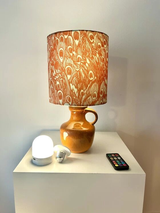 70s vintage orange lamp - wireless - suitable for outdoor use