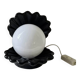 Porcelain table lamp Scallop black Vintage shell
