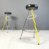 Pair of Duplex stools by Javier Mariscal for BD 1980's Memphis