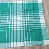 Green scottish varrée tablecloth ans 6 towels