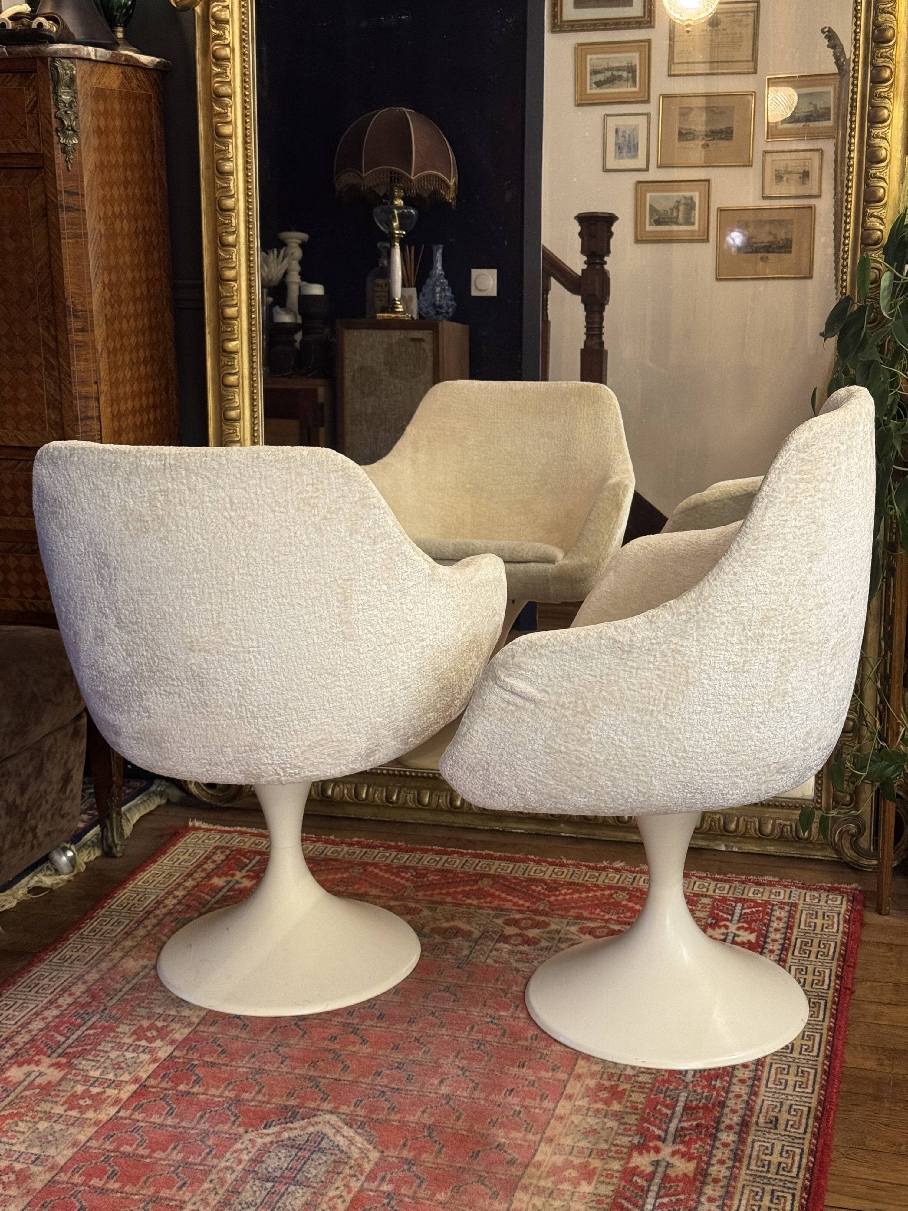 Pair of vintage tulip armchairs