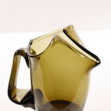 70's smoked glass pitcher