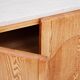 Contemporary Handcrafted Oak Solid Wood And Travertine Italian Sideboard
