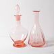 Pair of Rare Vintage Pink Glass Decanters / Empoli / Italy / 1930s