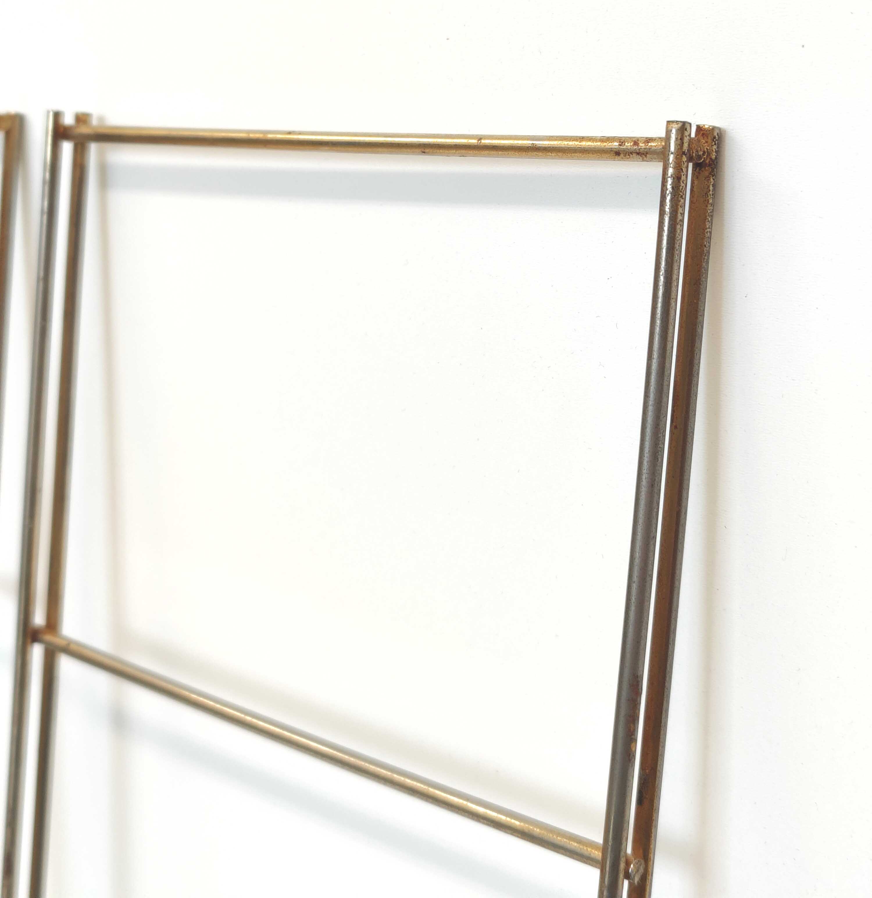 Metal and glass wall shelf