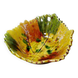 Vintage ceramic slip autumn leaf cup