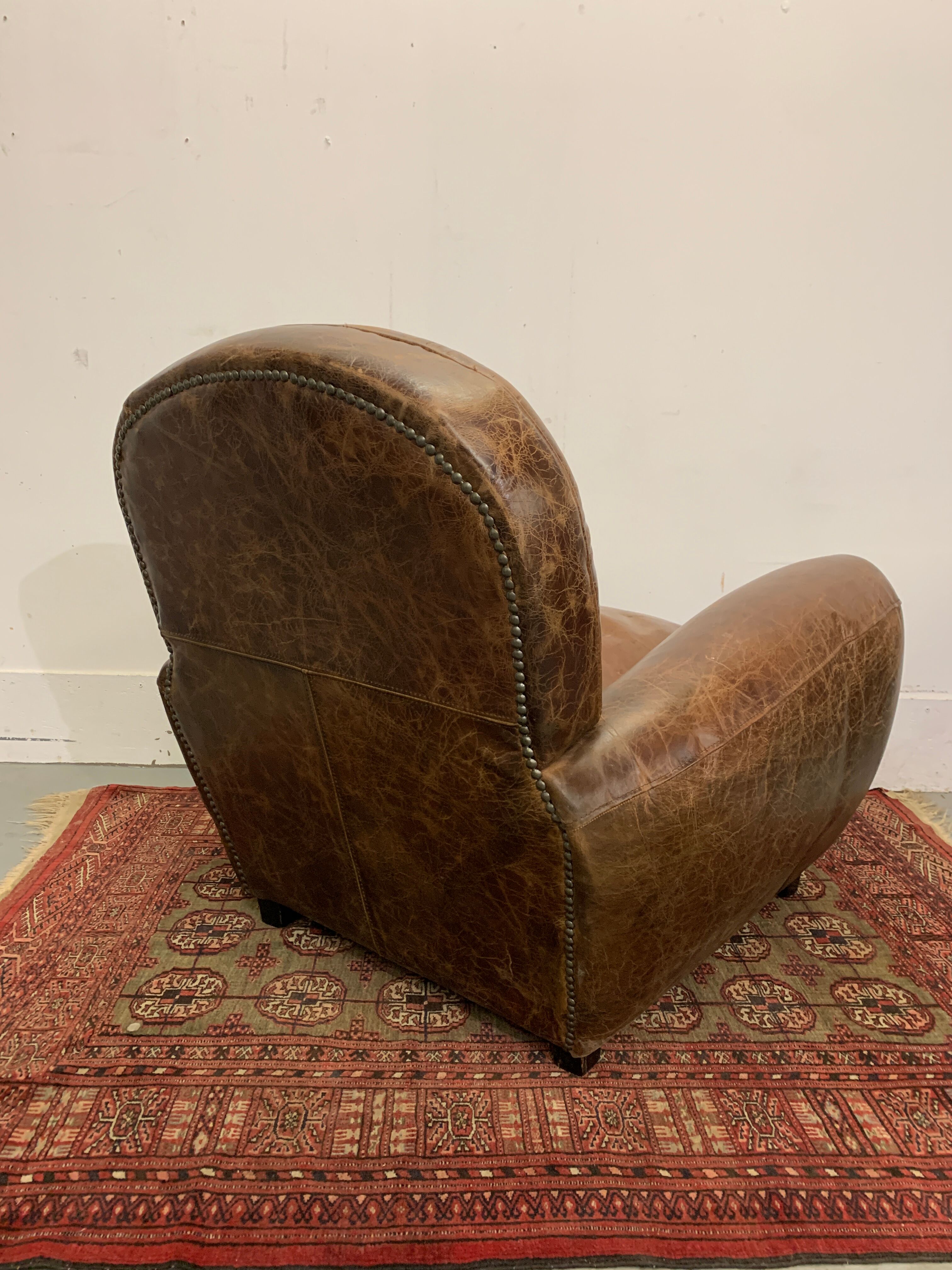Leather club chair
