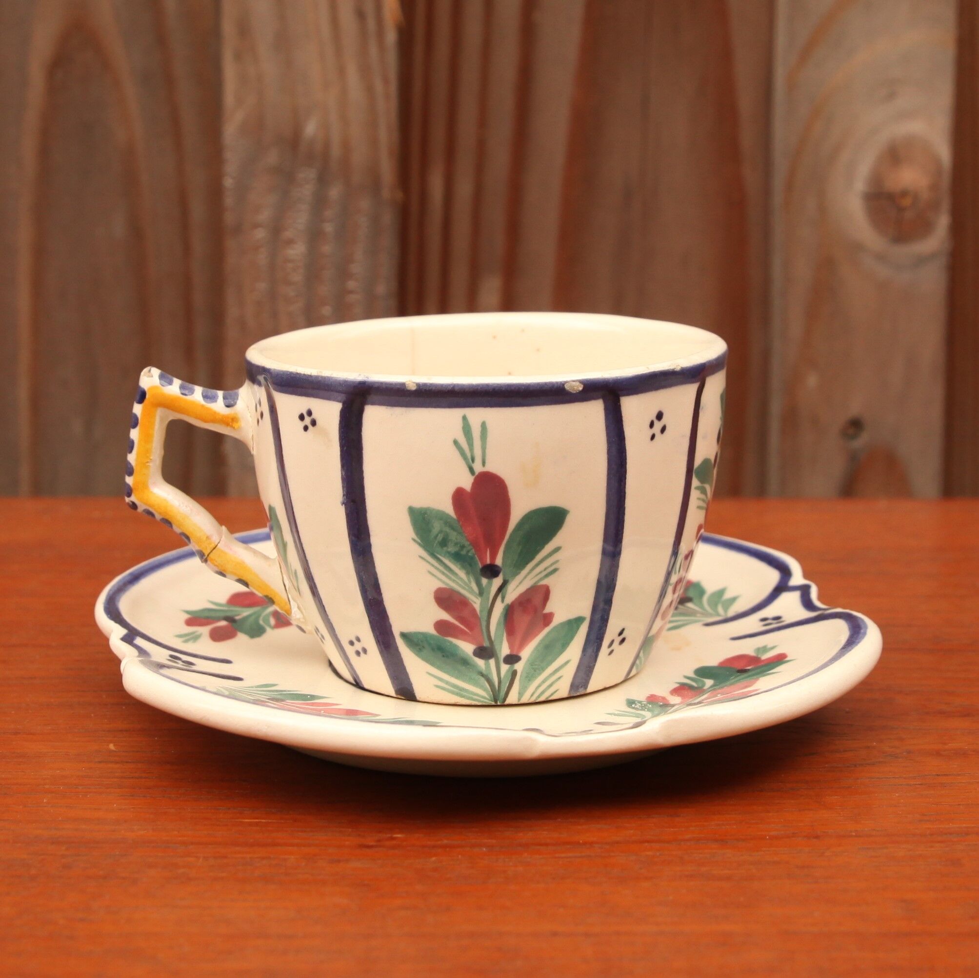 Henriot Quimper coffee cup and its saucer