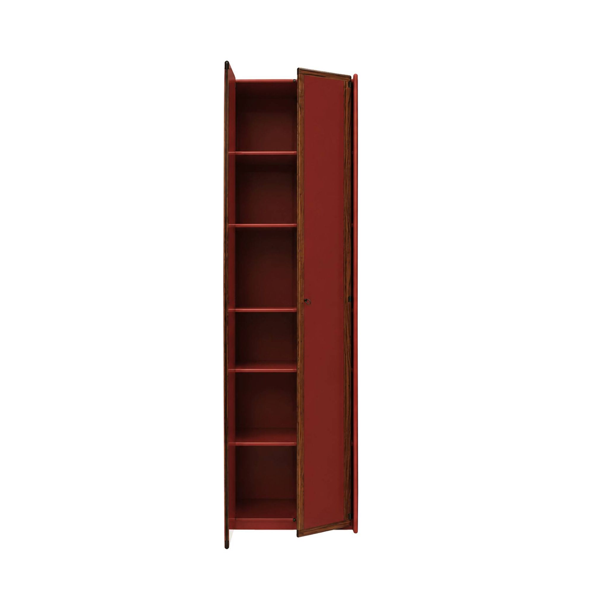 Mid-Century Afra & Tobia Scarpa Italian Wood Red Lacquer 1960s Tall Cabinet