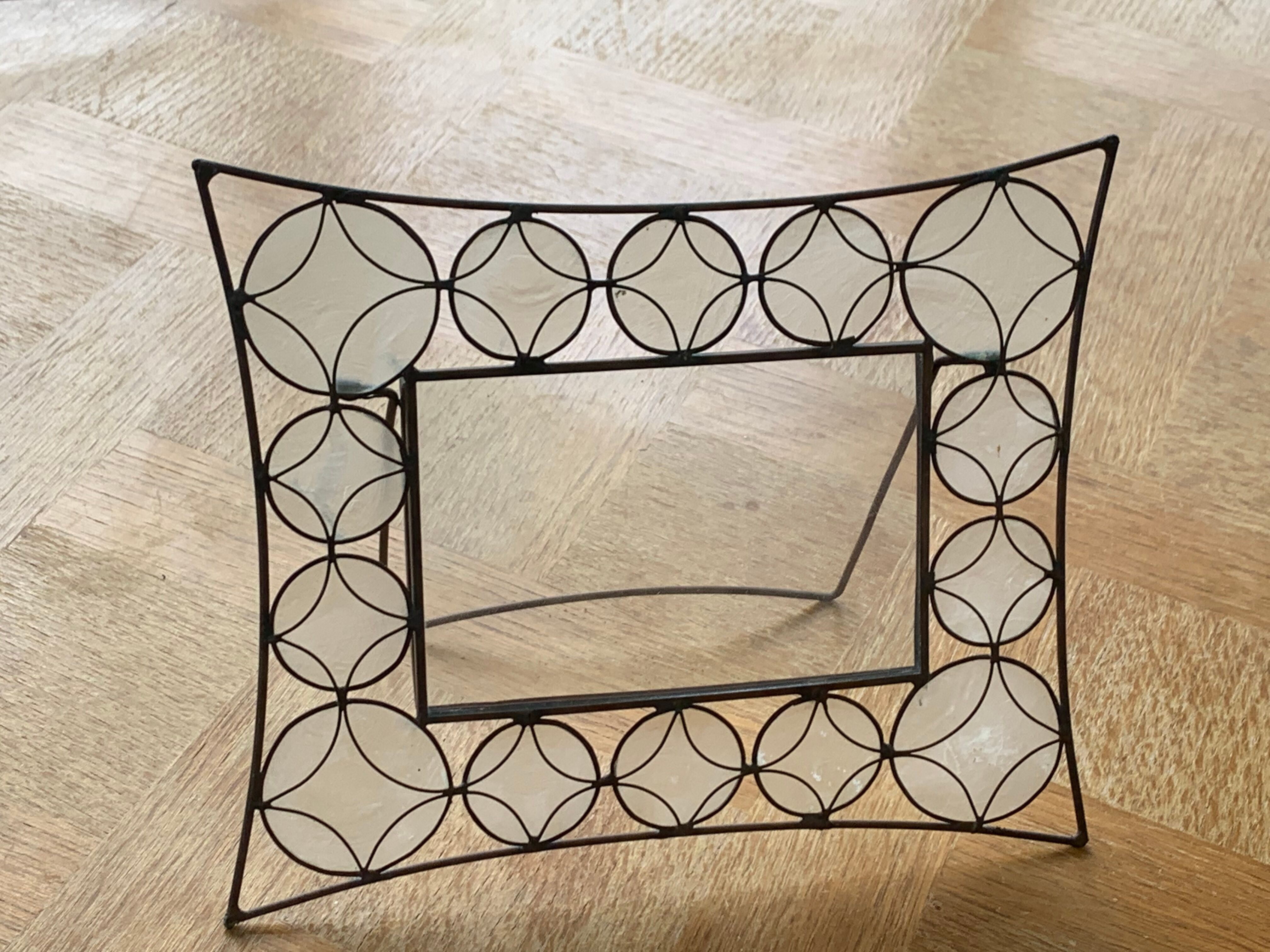 Metal frame and mother-of-pearl design and vintage
