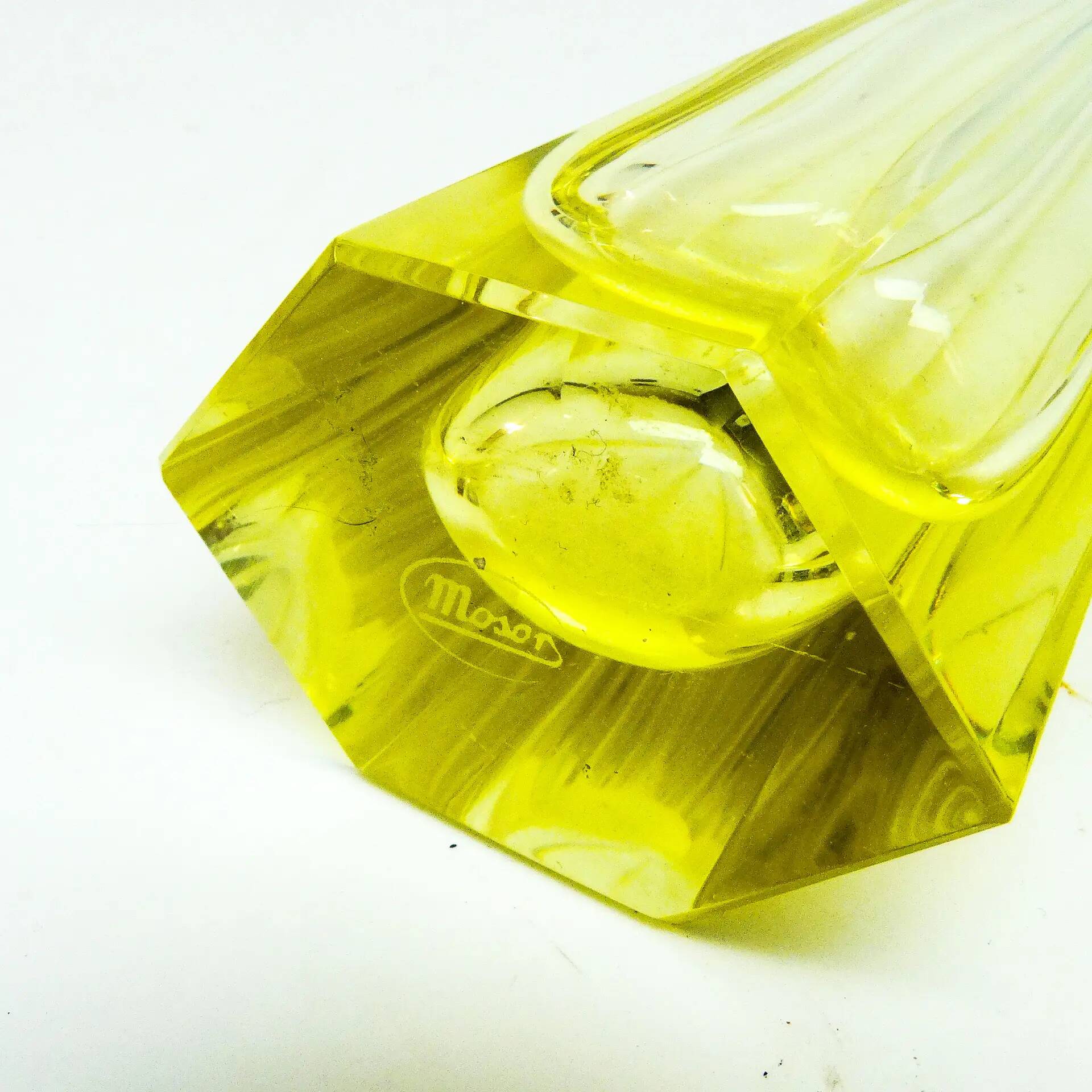 Art Deco vase, crystal, Moser, Czechoslovakia, 1930s