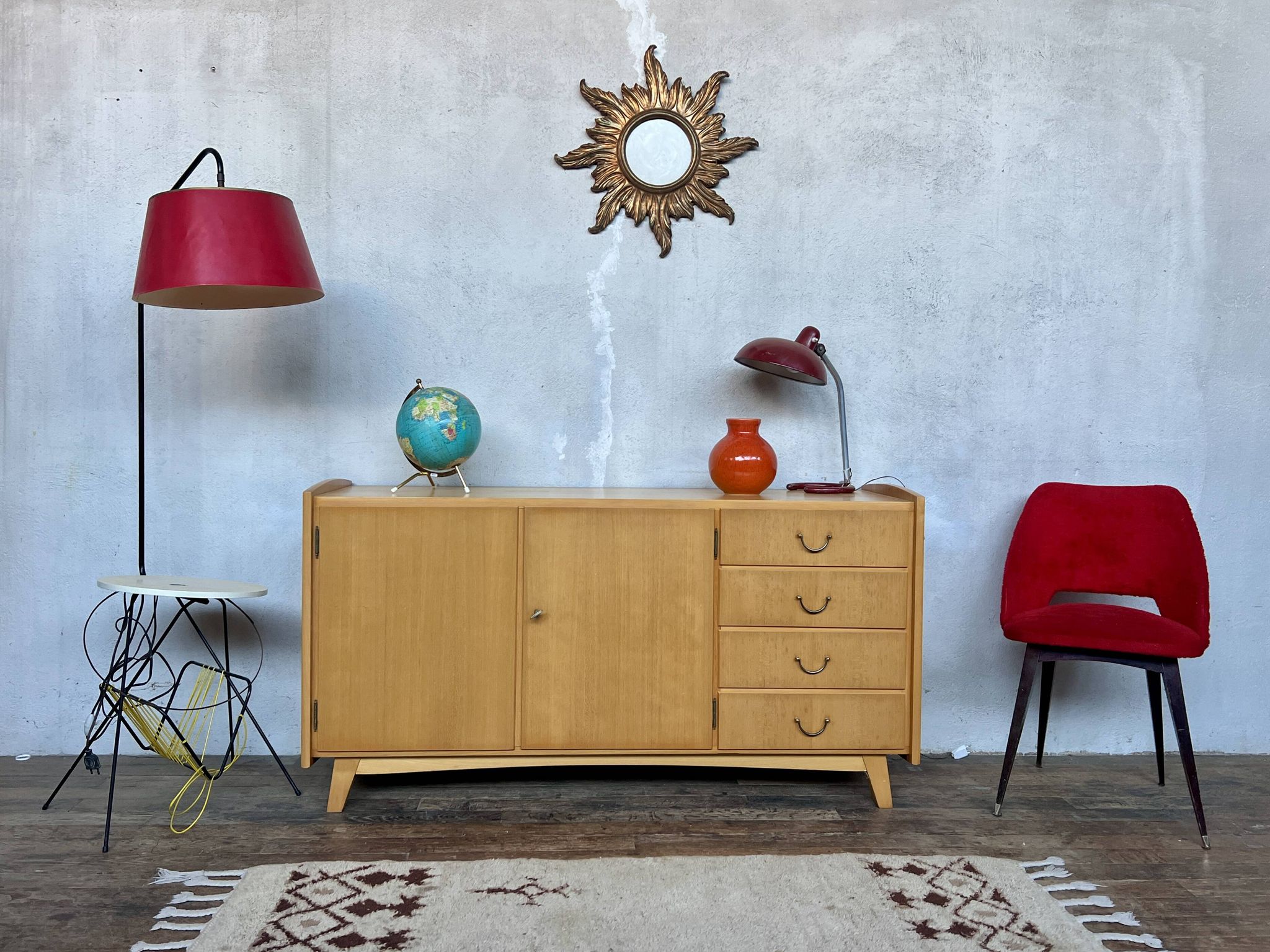 Enfilade vintage en frêne – style scandinave