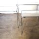 3 nesting tables in chrome metal and glass, 1970s.