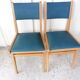 Lot de 6 chaises en skaï vert  1960