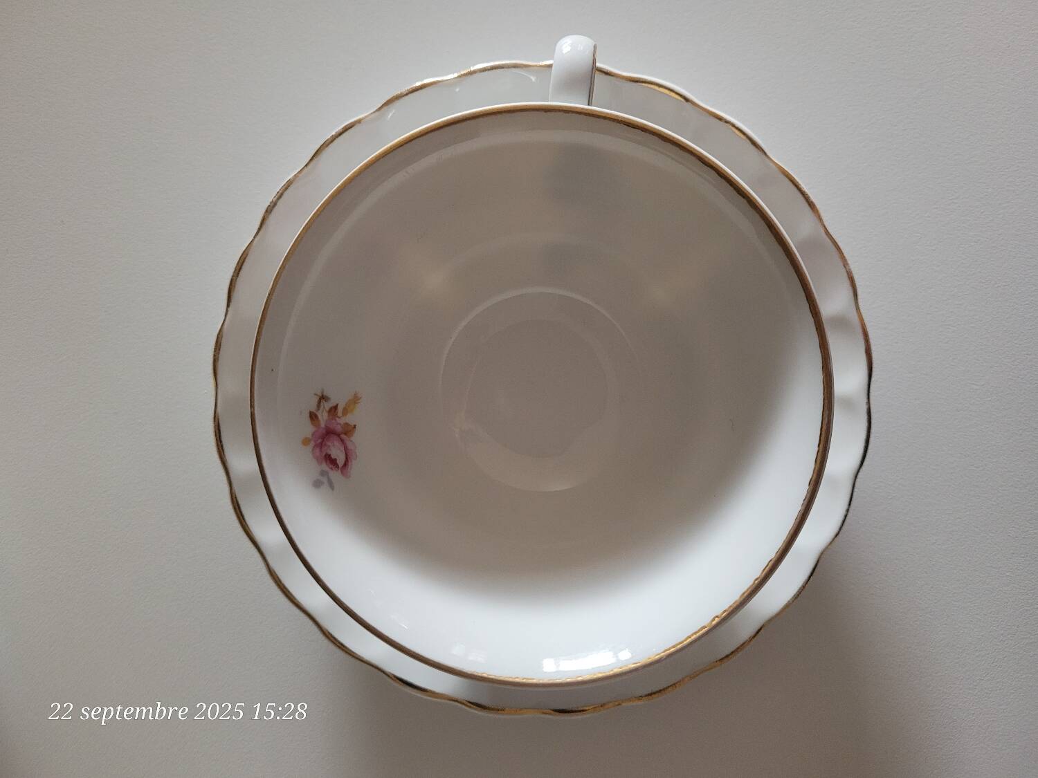 4 antique cups and saucers