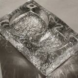 Cendrier massif en verre glacé Kosta Boda style Mid-Century