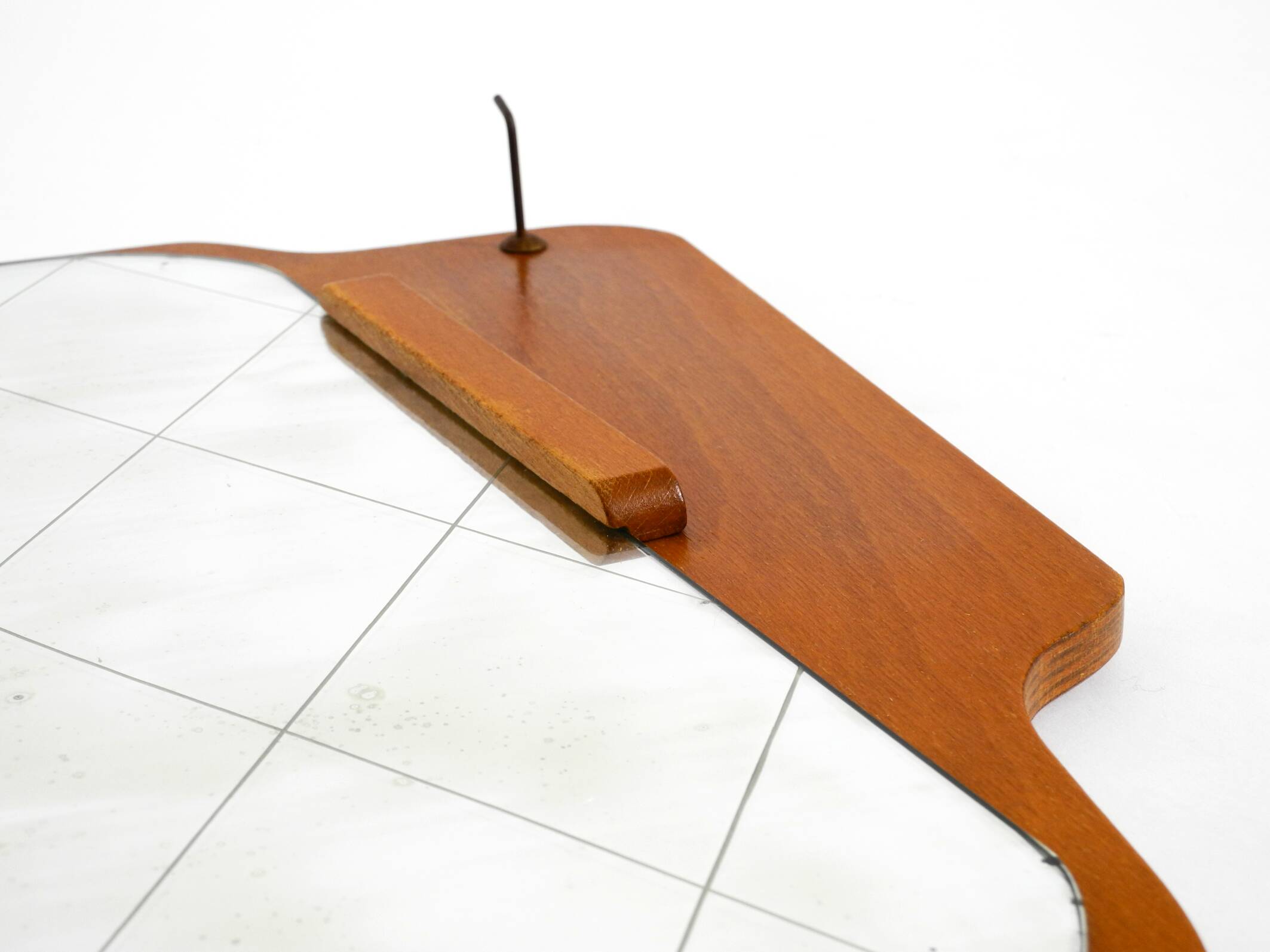 1930s Wall Mirror, Teak and Plywood, Abstract Design, Germany