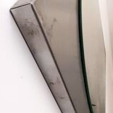Vintage 90s rectangular bent/brushed aluminum mirror