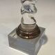 Pair of twisted plexiglass and silver-plated candlesticks