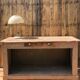 Patinated raw wood countertop