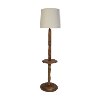Lampadaire avec tablette en bois 1930/1940