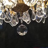 12-light bronze and crystal chandelier