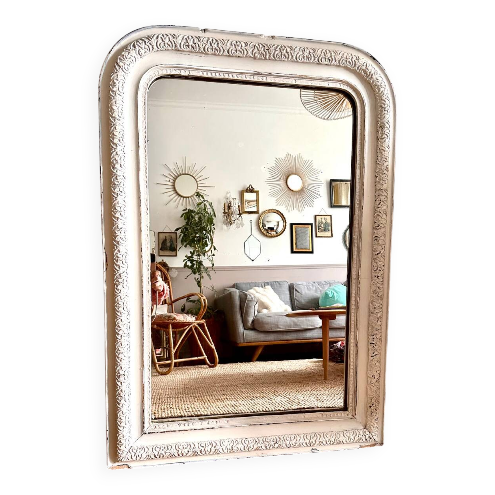 Antique Louis Philippe trumeau mirror 104 x74