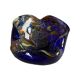 Dark blue Venetian glass ashtray with sulfurized multicolored decoration