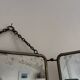 Triptych barber mirror - leather back