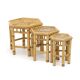 Rattan coffee tables with hexagonal tops, 1970s, set of 3.