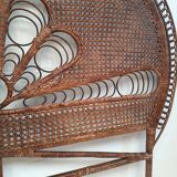 Vintage peacock rattan headboard