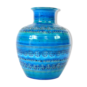 vase, bleu, Bitossi, design Aldo Londi