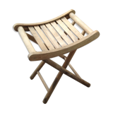 Folding wood stool