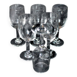 Portieux lot de 6 verres à liqueur anciens modèle ferdinand rubans et guirlandes de fleurs 1910